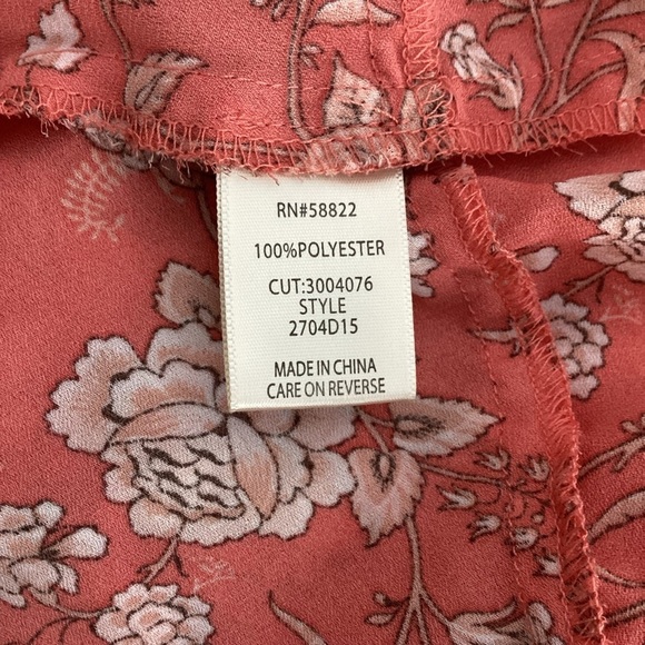 Max Studio Coral Floral Tiered Ruffle Hem Pull-On Skirt Small - Picture 7 of 7